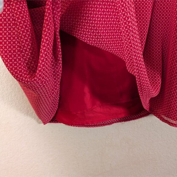 Y2K George Babydoll Top Geometric V Neck Flutter Sleeve Flowy 3X(22W/24W) Plus - Picture 5 of 9